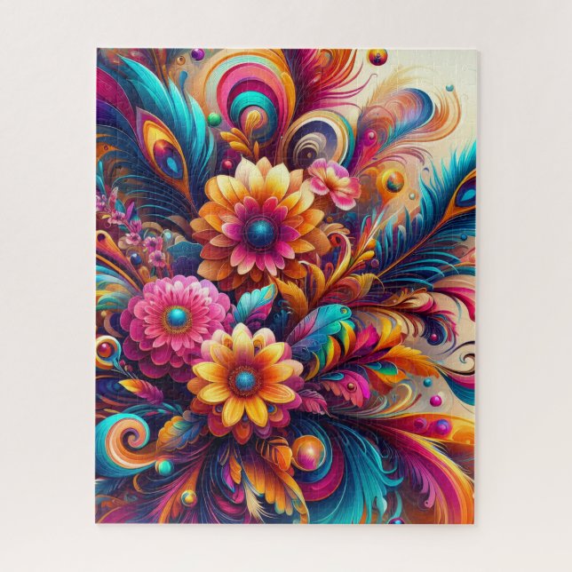 Flowers and Feathers Jigsaw Puzzle (Vertical)