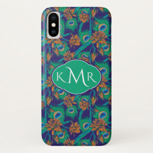 Flowers And Feathers Monogram iPhone X Case