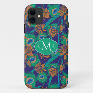 Flowers And Feathers Monogram iPhone 11 Case