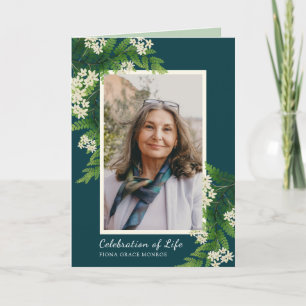 Flowers and Ferns Photo Memorial Folded Program Programme
