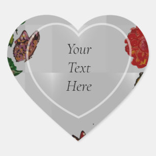 Flowers and Flowers Heart Stickers