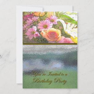 Flowers and Fog Birthday Party Invitation