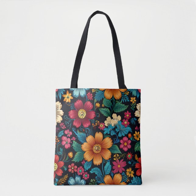FLOWERS AND FOLIAGE TOTE BAG (Front)