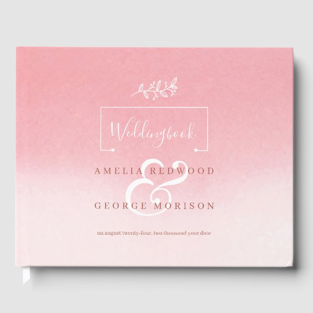 Flowers And Frame With Hearts Guest Book (Front)