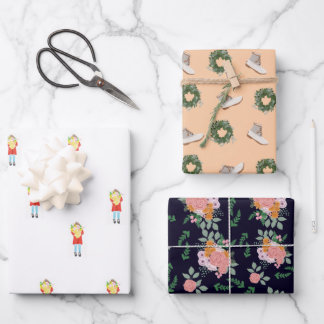 flowers and friend wrapping paper set