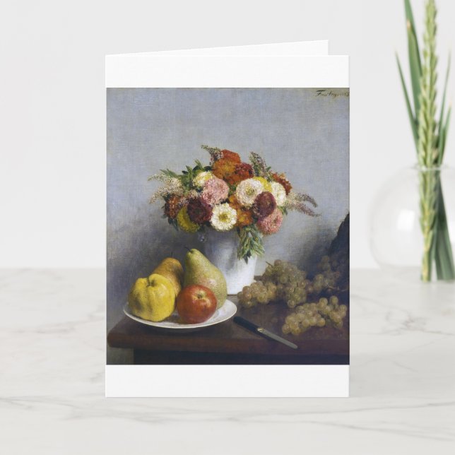 Flowers and Fruit, Henri Fantin-Latour Card (Front)