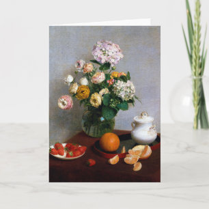 Flowers and Fruit, Henri Fantin-Latour Card
