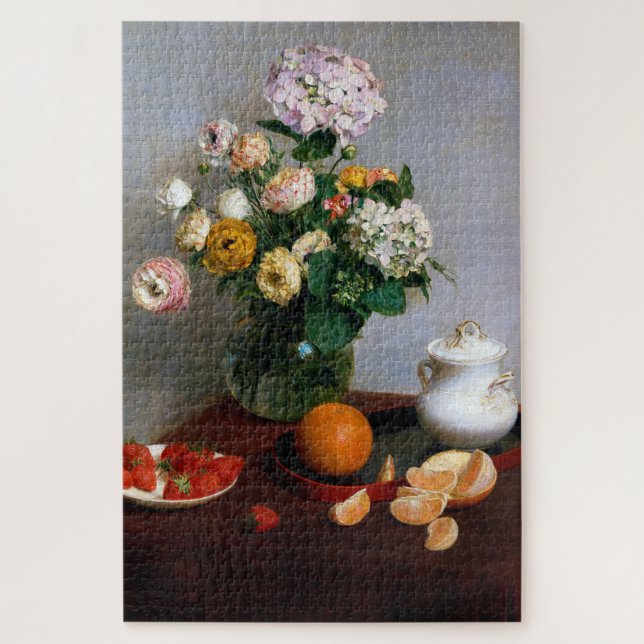 Flowers and Fruit, Henri Fantin-Latour Jigsaw Puzzle (Vertical)