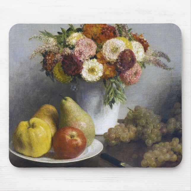 Flowers and Fruit, Henri Fantin-Latour Mouse Mat (Front)