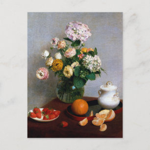 Flowers and Fruit, Henri Fantin-Latour Postcard