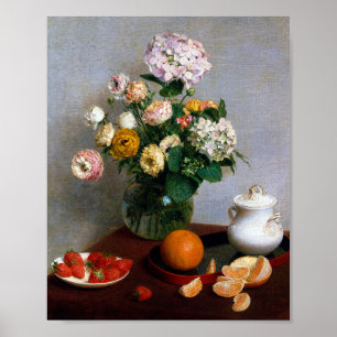 Flowers and Fruit, Henri Fantin-Latour Poster