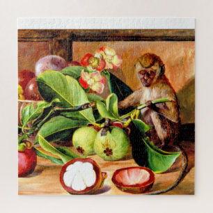Flowers and fruit of Mangosteen; Singapore Monkey Jigsaw Puzzle