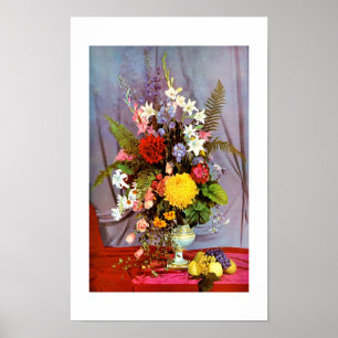 Flowers and fruit poster