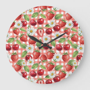 Flowers and Fruits Large Clock