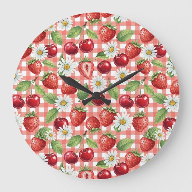 Flowers and Fruits Large Clock (Front)