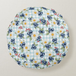 Flowers and Fruits Round Cushion