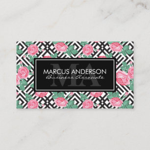 Flowers and Geometric Pattern Style Appointment Card