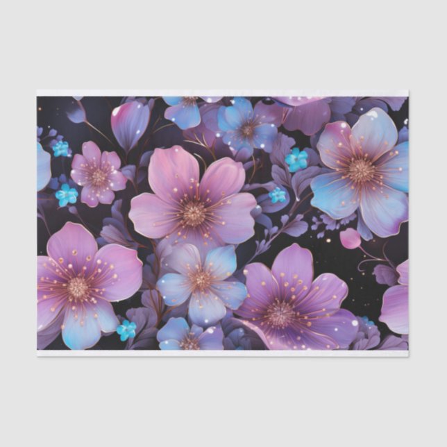 Flowers and glitter decoupage tissue paper (Front)