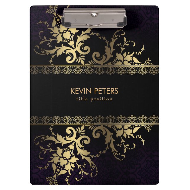 Flowers And Gold Lace Clipboard (Front)