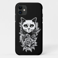 Flowers And Gothic Cat