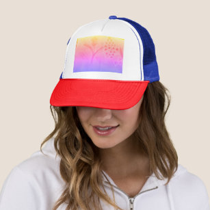Flowers and gradients trucker hat