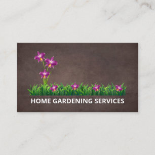 Flowers and Grass   Gardening Services Business Card