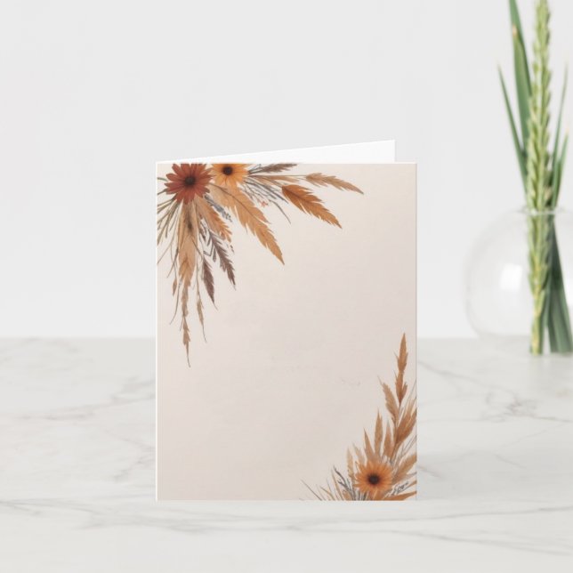 Flowers and Grasses Blank Invitation (Front)