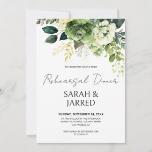 Flowers And Greenery Rehearsal Invitation