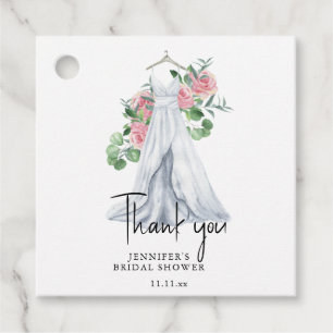 Flowers and greenery - thank you bridal shower favour tags