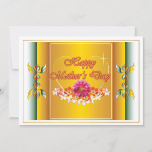Flowers and Heart Design Happy Mother's Day Card