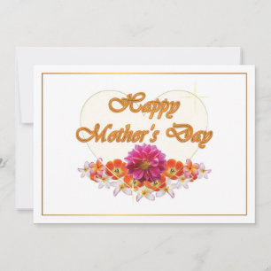 Flowers and Heart Design Happy Mother's Day Card