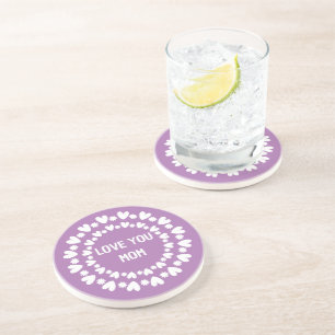 Flowers And Hearts Name Coaster