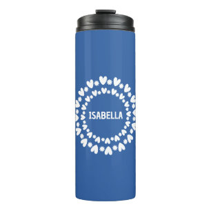 Flowers And Hearts Name Thermal Tumbler