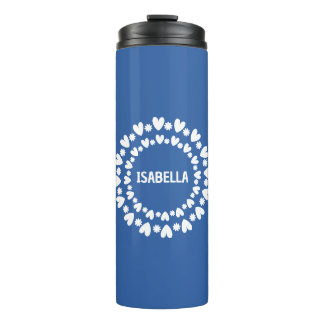 Flowers And Hearts Name Thermal Tumbler