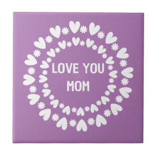Flowers And Hearts Name Tile