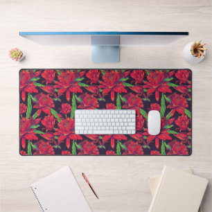 Flowers And Hummingbirds Desk Mat