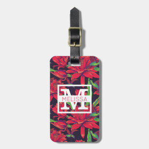 Flowers And Hummingbirds   Monogram Luggage Tag