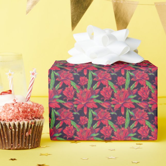 Flowers And Hummingbirds Wrapping Paper (Birthday Party)