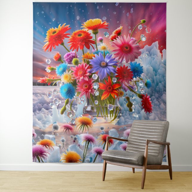 Flowers and Ice Crystals Tapestry (In Situ)