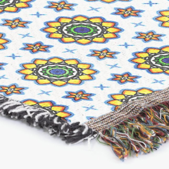 Flowers and Jacks Throw Blanket (Corner)