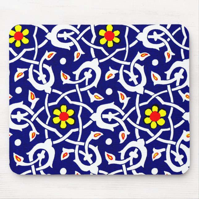 flowers and knots print mouse mat (Front)