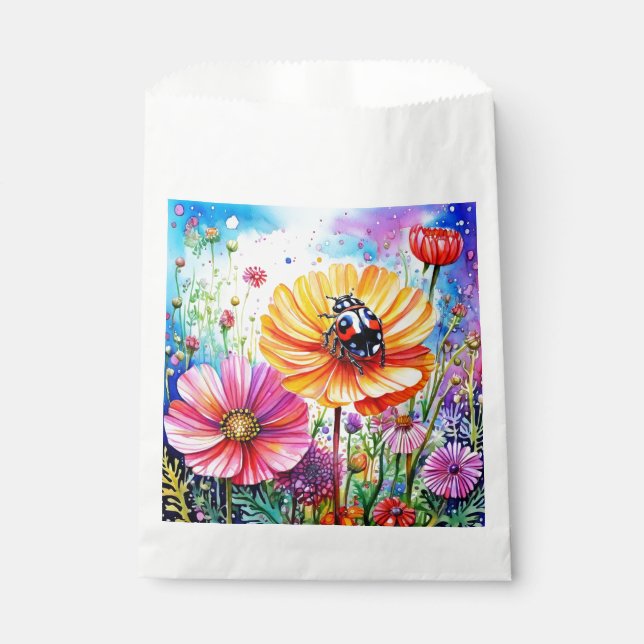 Flowers and Ladybugs Favour Bags (Front)
