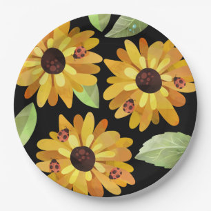 Flowers and Ladybugs Paper Plates Party Decor
