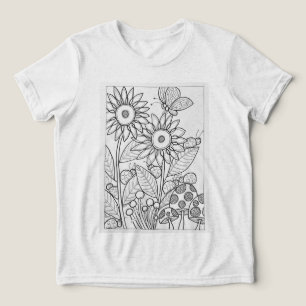 Flowers and Ladybugs Tri-Blend Shirt