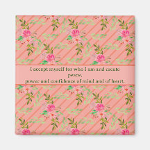 Flowers And Leaves Affirmation Magnet