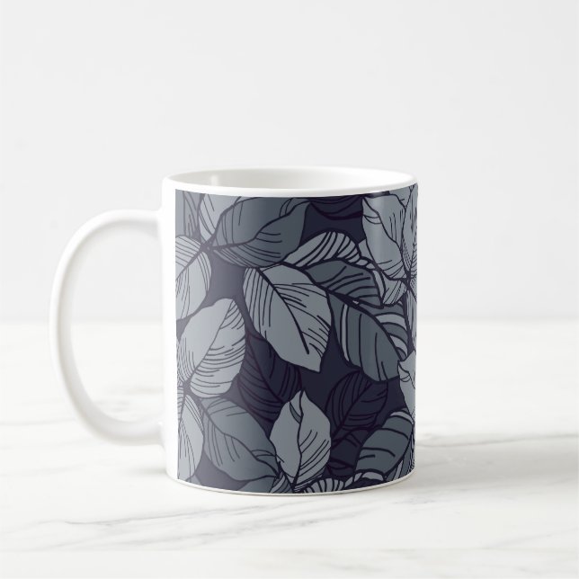 Flowers and leaves patternpattern, tropical, abstr coffee mug (Left)