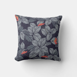 Flowers and leaves patternpattern, tropical, abstr cushion