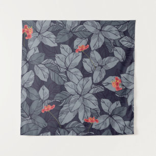 Flowers and leaves patternpattern, tropical, abstr tapestry