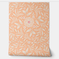 Flowers and leaves, peach colour