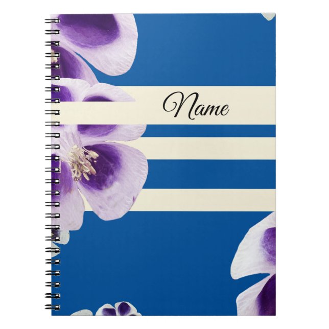 Flowers and Lines  Spiral  Notebook (Front)